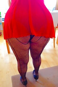 Grannyfriend (70y!) in her absorbs fishnet blossom