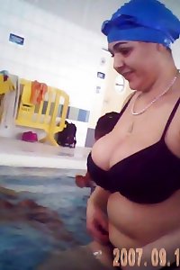 ARAB aged thick melons SWIMING